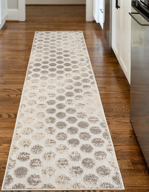 Beige and Ivory 2' x 6' 1 Sabrina Soto Outdoor Runner Area Rug Weather Resistant for Patio, Deck, Terrace, Balcony, Porch Durable Carpet for Exterior Home Design for Sale at Rug Engine