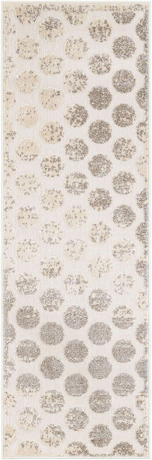 Beige and Ivory 2' x 6' 1 Sabrina Soto Outdoor Runner Area Rug Weather Resistant for Patio, Deck, Terrace, Balcony, Porch Durable Carpet for Exterior Home Design for Sale at Rug Engine