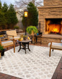 Beige and Ivory 7' 10 x 7' 10 Sabrina Soto Outdoor Square Area Rug Weather Resistant for Patio, Deck, Terrace, Balcony, Porch Durable Carpet for Exterior Home Design for Sale at Rug Engine