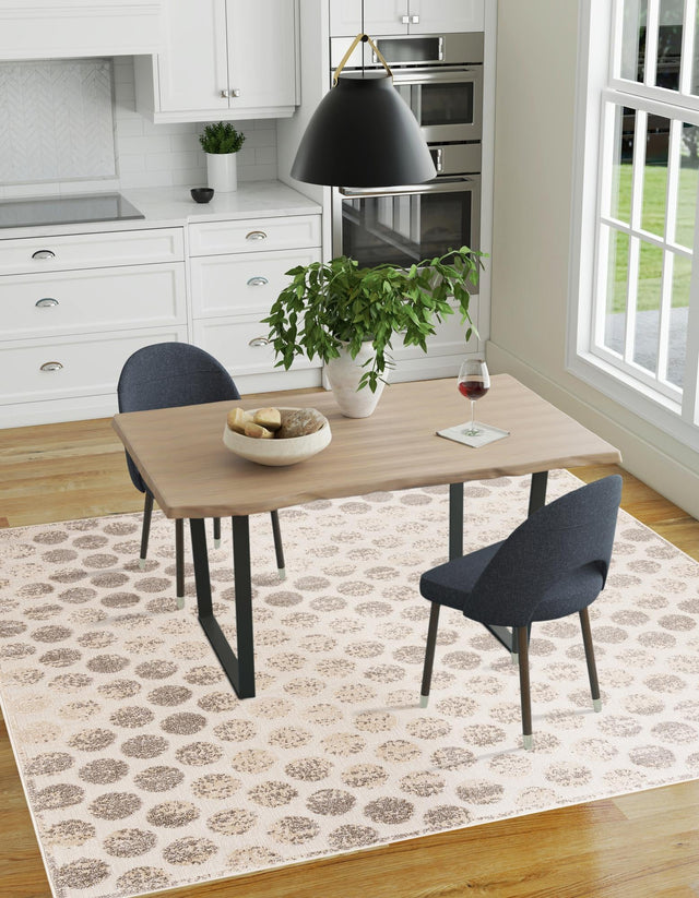 Beige and Ivory 10' x 10' Sabrina Soto Outdoor Square Area Rug Weather Resistant for Patio, Deck, Terrace, Balcony, Porch Durable Carpet for Exterior Home Design for Sale at Rug Engine