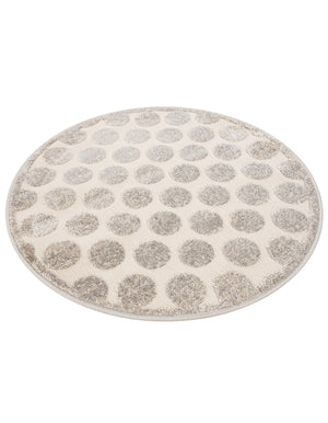 Gray 3' 1 x 3' 1 Sabrina Soto Outdoor Round Area Rug Weather Resistant for Patio, Deck, Terrace, Balcony, Porch Durable Carpet for Exterior Home Design for Sale at Rug Engine