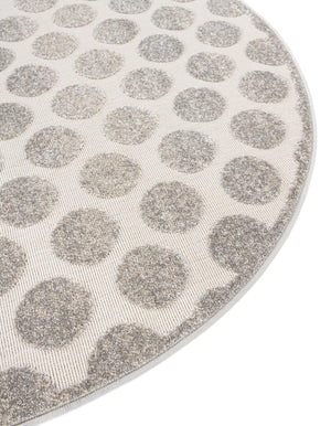 Gray 3' 1 x 3' 1 Sabrina Soto Outdoor Round Area Rug Weather Resistant for Patio, Deck, Terrace, Balcony, Porch Durable Carpet for Exterior Home Design for Sale at Rug Engine