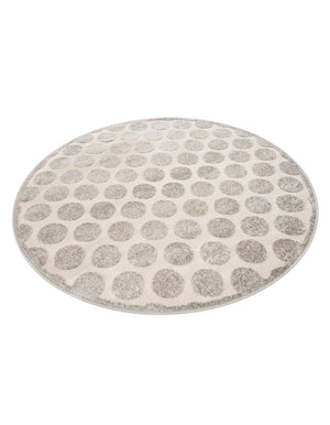 Gray 5' 1 x 5' 1 Sabrina Soto Outdoor Round Area Rug Weather Resistant for Patio, Deck, Terrace, Balcony, Porch Durable Carpet for Exterior Home Design for Sale at Rug Engine