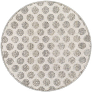 Gray 5' 1 x 5' 1 Sabrina Soto Outdoor Round Area Rug Weather Resistant for Patio, Deck, Terrace, Balcony, Porch Durable Carpet for Exterior Home Design for Sale at Rug Engine