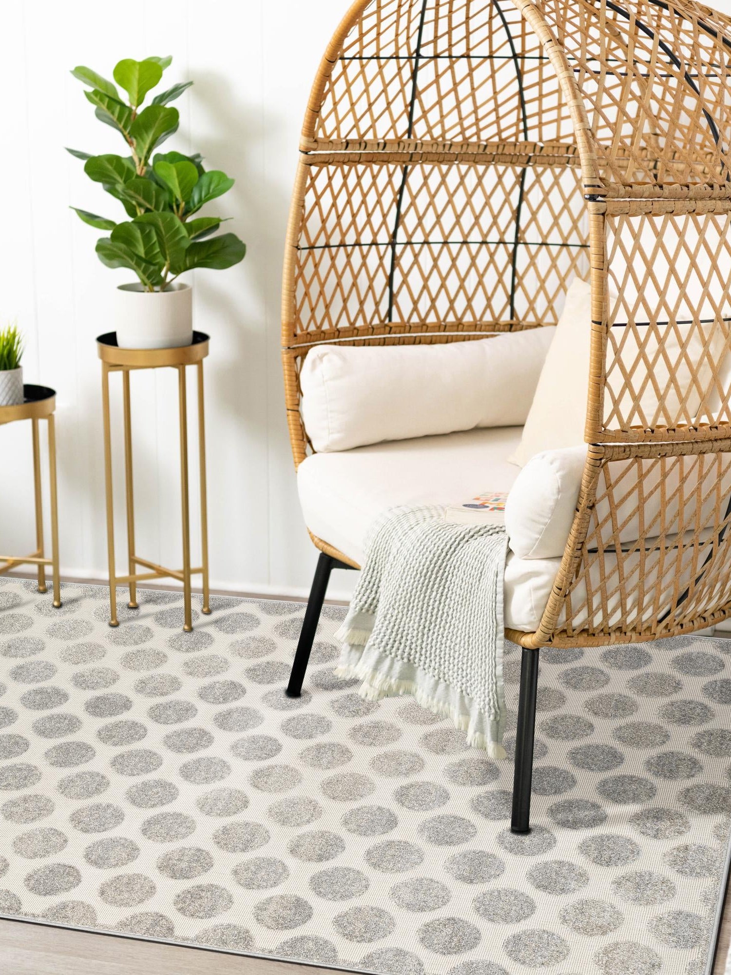 Gray 9' x 12' Sabrina Soto Outdoor Rectangle Area Rug Weather Resistant for Patio, Deck, Terrace, Balcony, Porch Durable Carpet for Exterior Home Design for Sale at Rug Engine