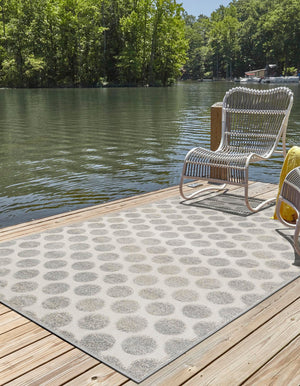 Gray 5' 1 x 8' Sabrina Soto Outdoor Rectangle Area Rug Weather Resistant for Patio, Deck, Terrace, Balcony, Porch Durable Carpet for Exterior Home Design for Sale at Rug Engine