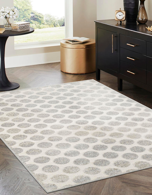 Gray 6' 1 x 9' Sabrina Soto Outdoor Rectangle Area Rug Weather Resistant for Patio, Deck, Terrace, Balcony, Porch Durable Carpet for Exterior Home Design for Sale at Rug Engine