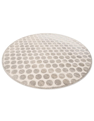Gray 7' 10 x 7' 10 Sabrina Soto Outdoor Round Area Rug Weather Resistant for Patio, Deck, Terrace, Balcony, Porch Durable Carpet for Exterior Home Design for Sale at Rug Engine