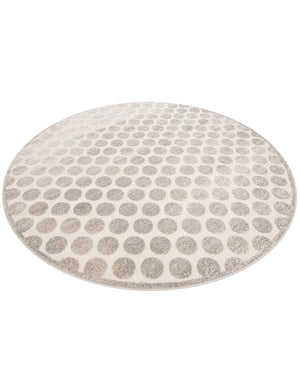 Gray 7' 10 x 7' 10 Sabrina Soto Outdoor Round Area Rug Weather Resistant for Patio, Deck, Terrace, Balcony, Porch Durable Carpet for Exterior Home Design for Sale at Rug Engine
