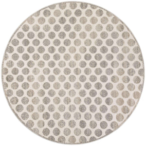 Gray 7' 10 x 7' 10 Sabrina Soto Outdoor Round Area Rug Weather Resistant for Patio, Deck, Terrace, Balcony, Porch Durable Carpet for Exterior Home Design for Sale at Rug Engine