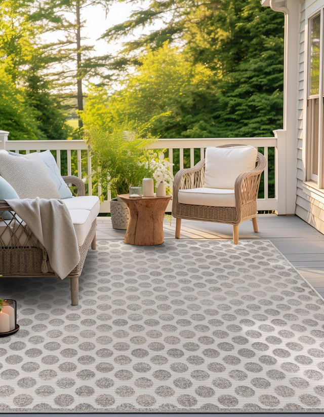 Gray 10' x 10' Sabrina Soto Outdoor Square Area Rug Weather Resistant for Patio, Deck, Terrace, Balcony, Porch Durable Carpet for Exterior Home Design for Sale at Rug Engine