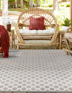 Gray 10' x 10' Sabrina Soto Outdoor Square Area Rug Weather Resistant for Patio, Deck, Terrace, Balcony, Porch Durable Carpet for Exterior Home Design for Sale at Rug Engine