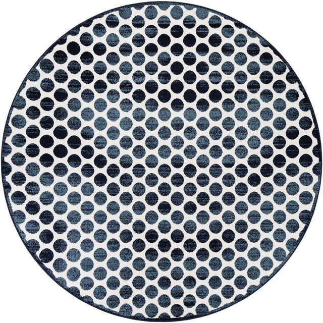 Navy Blue 10' x 10' Sabrina Soto Outdoor Round Area Rug Weather Resistant for Patio, Deck, Terrace, Balcony, Porch Durable Carpet for Exterior Home Design for Sale at Rug Engine