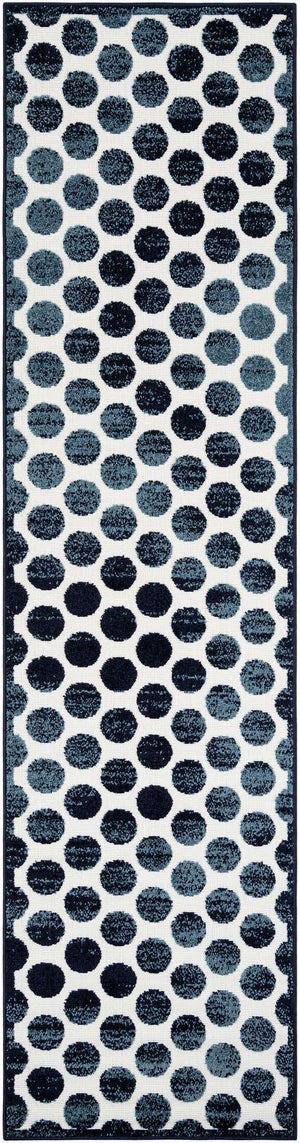 Navy Blue 2' 7 x 10' Sabrina Soto Outdoor Runner Area Rug Weather Resistant for Patio, Deck, Terrace, Balcony, Porch Durable Carpet for Exterior Home Design for Sale at Rug Engine