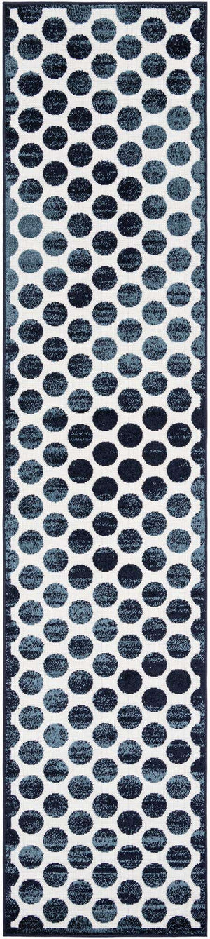 Navy Blue 2' 7 x 12' Sabrina Soto Outdoor Runner Area Rug Weather Resistant for Patio, Deck, Terrace, Balcony, Porch Durable Carpet for Exterior Home Design for Sale at Rug Engine