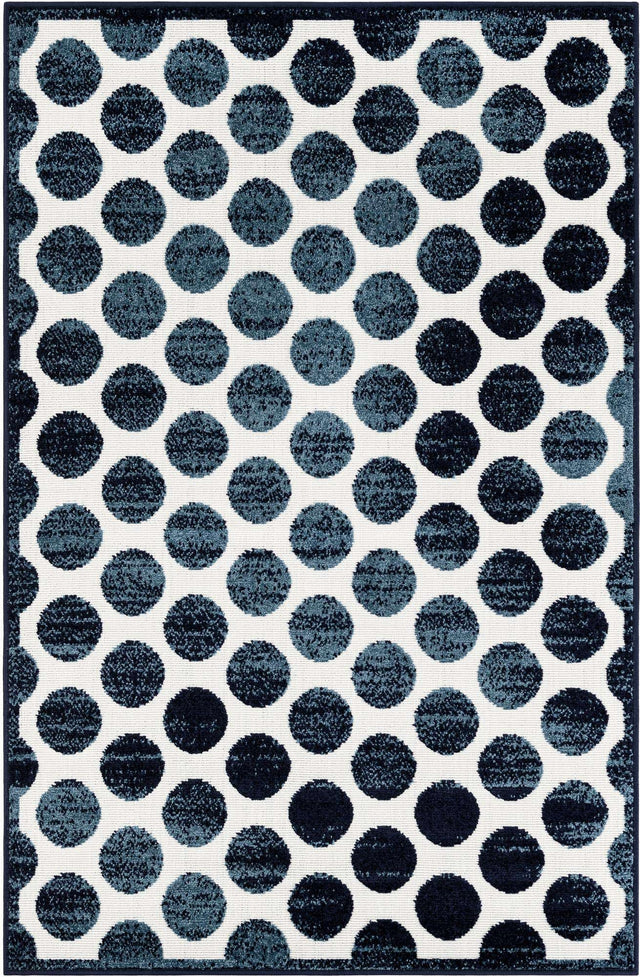 Navy Blue 4' 1 x 6' 1 Sabrina Soto Outdoor Rectangle Area Rug Weather Resistant for Patio, Deck, Terrace, Balcony, Porch Durable Carpet for Exterior Home Design for Sale at Rug Engine