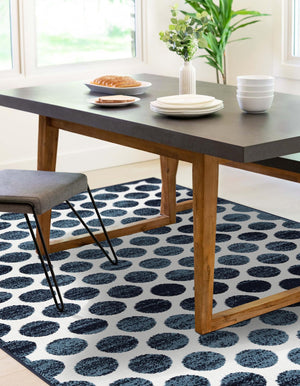 Navy Blue 5' 1 x 8' Sabrina Soto Outdoor Rectangle Area Rug Weather Resistant for Patio, Deck, Terrace, Balcony, Porch Durable Carpet for Exterior Home Design for Sale at Rug Engine