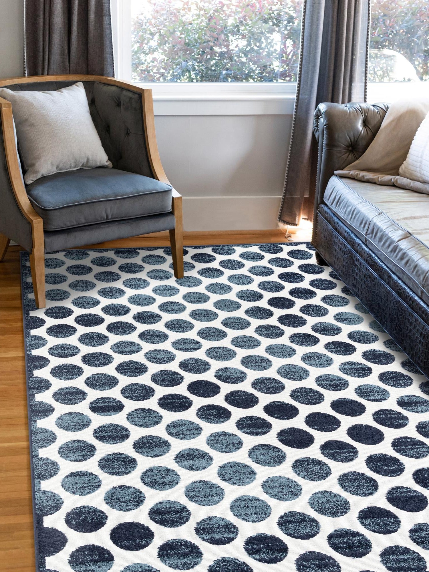 Navy Blue 9' x 12' Sabrina Soto Outdoor Rectangle Area Rug Weather Resistant for Patio, Deck, Terrace, Balcony, Porch Durable Carpet for Exterior Home Design for Sale at Rug Engine