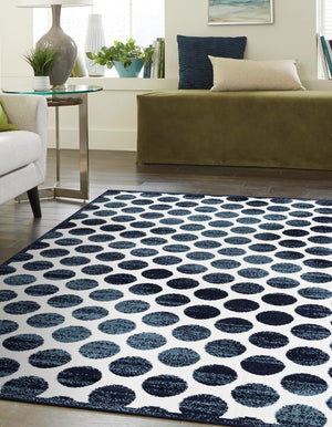 Navy Blue 5' 1 x 8' Sabrina Soto Outdoor Rectangle Area Rug Weather Resistant for Patio, Deck, Terrace, Balcony, Porch Durable Carpet for Exterior Home Design for Sale at Rug Engine