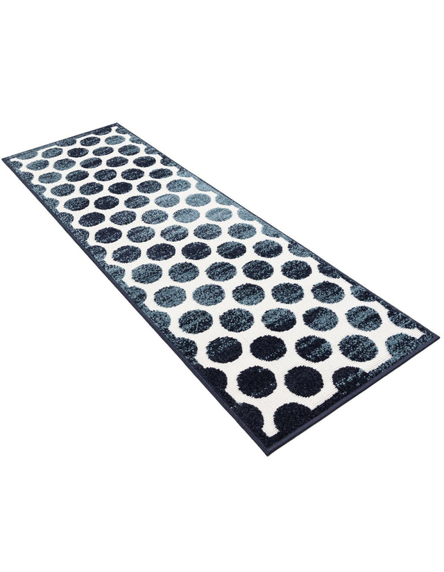Navy Blue 2' x 6' 1 Sabrina Soto Outdoor Runner Area Rug Weather Resistant for Patio, Deck, Terrace, Balcony, Porch Durable Carpet for Exterior Home Design for Sale at Rug Engine