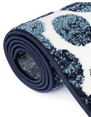 Navy Blue 2' x 6' 1 Sabrina Soto Outdoor Runner Area Rug Weather Resistant for Patio, Deck, Terrace, Balcony, Porch Durable Carpet for Exterior Home Design for Sale at Rug Engine
