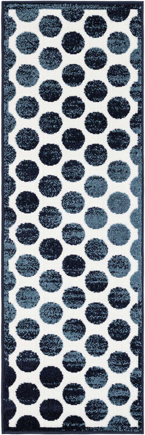Navy Blue 2' x 6' 1 Sabrina Soto Outdoor Runner Area Rug Weather Resistant for Patio, Deck, Terrace, Balcony, Porch Durable Carpet for Exterior Home Design for Sale at Rug Engine