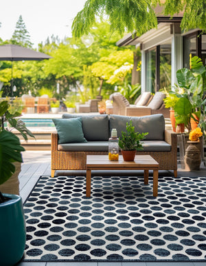 Navy Blue 10' x 10' Sabrina Soto Outdoor Square Area Rug Weather Resistant for Patio, Deck, Terrace, Balcony, Porch Durable Carpet for Exterior Home Design for Sale at Rug Engine