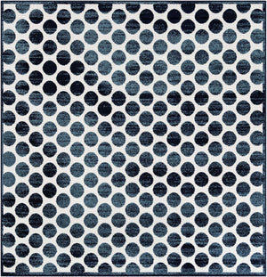 Navy Blue 7' 10 x 7' 10 Sabrina Soto Outdoor Square Area Rug Weather Resistant for Patio, Deck, Terrace, Balcony, Porch Durable Carpet for Exterior Home Design for Sale at Rug Engine