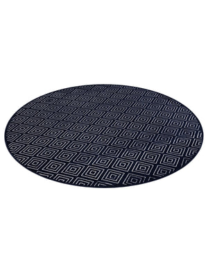 Navy Blue 10' x 10' Sabrina Soto Outdoor Round Area Rug Weather Resistant for Patio, Deck, Terrace, Balcony, Porch Durable Carpet for Exterior Home Design for Sale at Rug Engine