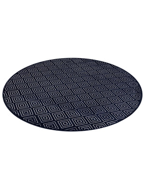 Navy Blue 10' x 10' Sabrina Soto Outdoor Round Area Rug Weather Resistant for Patio, Deck, Terrace, Balcony, Porch Durable Carpet for Exterior Home Design for Sale at Rug Engine