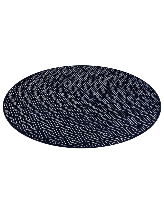 Navy Blue 10' x 10' Sabrina Soto Outdoor Round Area Rug Weather Resistant for Patio, Deck, Terrace, Balcony, Porch Durable Carpet for Exterior Home Design for Sale at Rug Engine