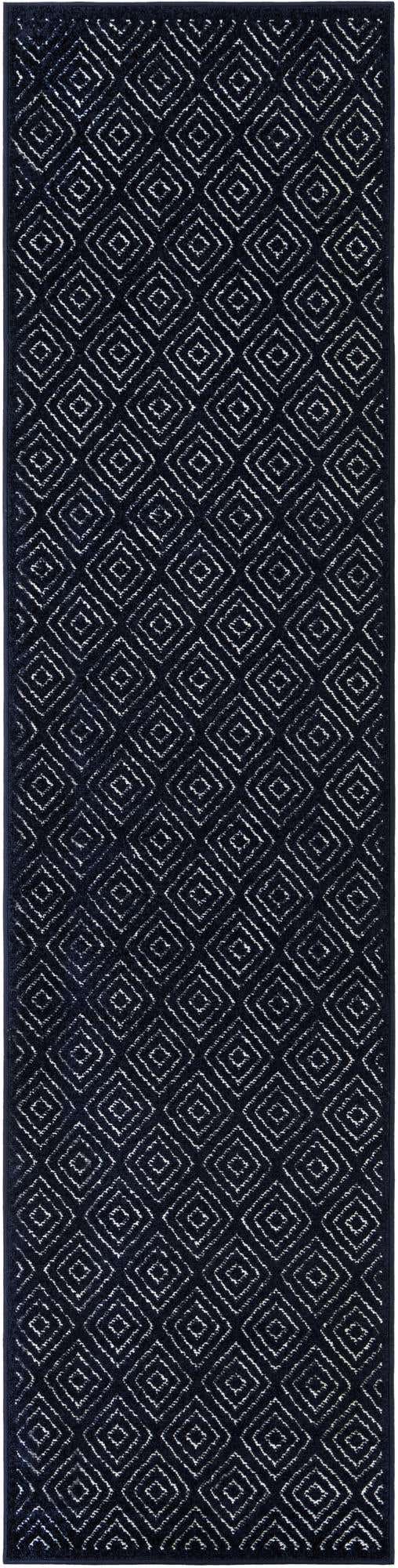 Navy Blue 2' 7 x 10' Sabrina Soto Outdoor Runner Area Rug Weather Resistant for Patio, Deck, Terrace, Balcony, Porch Durable Carpet for Exterior Home Design for Sale at Rug Engine