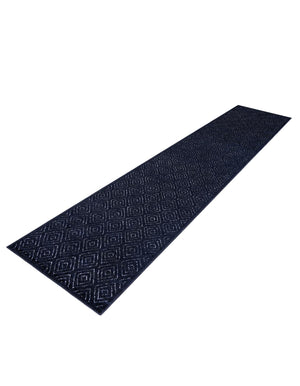 Navy Blue 2' 7 x 12' Sabrina Soto Outdoor Runner Area Rug Weather Resistant for Patio, Deck, Terrace, Balcony, Porch Durable Carpet for Exterior Home Design for Sale at Rug Engine