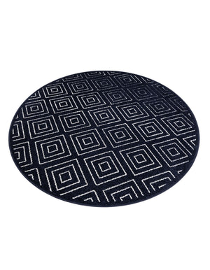 Navy Blue 5' 1 x 5' 1 Sabrina Soto Outdoor Round Area Rug Weather Resistant for Patio, Deck, Terrace, Balcony, Porch Durable Carpet for Exterior Home Design for Sale at Rug Engine