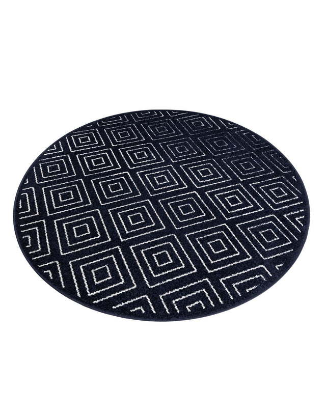Navy Blue 5' 1 x 5' 1 Sabrina Soto Outdoor Round Area Rug Weather Resistant for Patio, Deck, Terrace, Balcony, Porch Durable Carpet for Exterior Home Design for Sale at Rug Engine