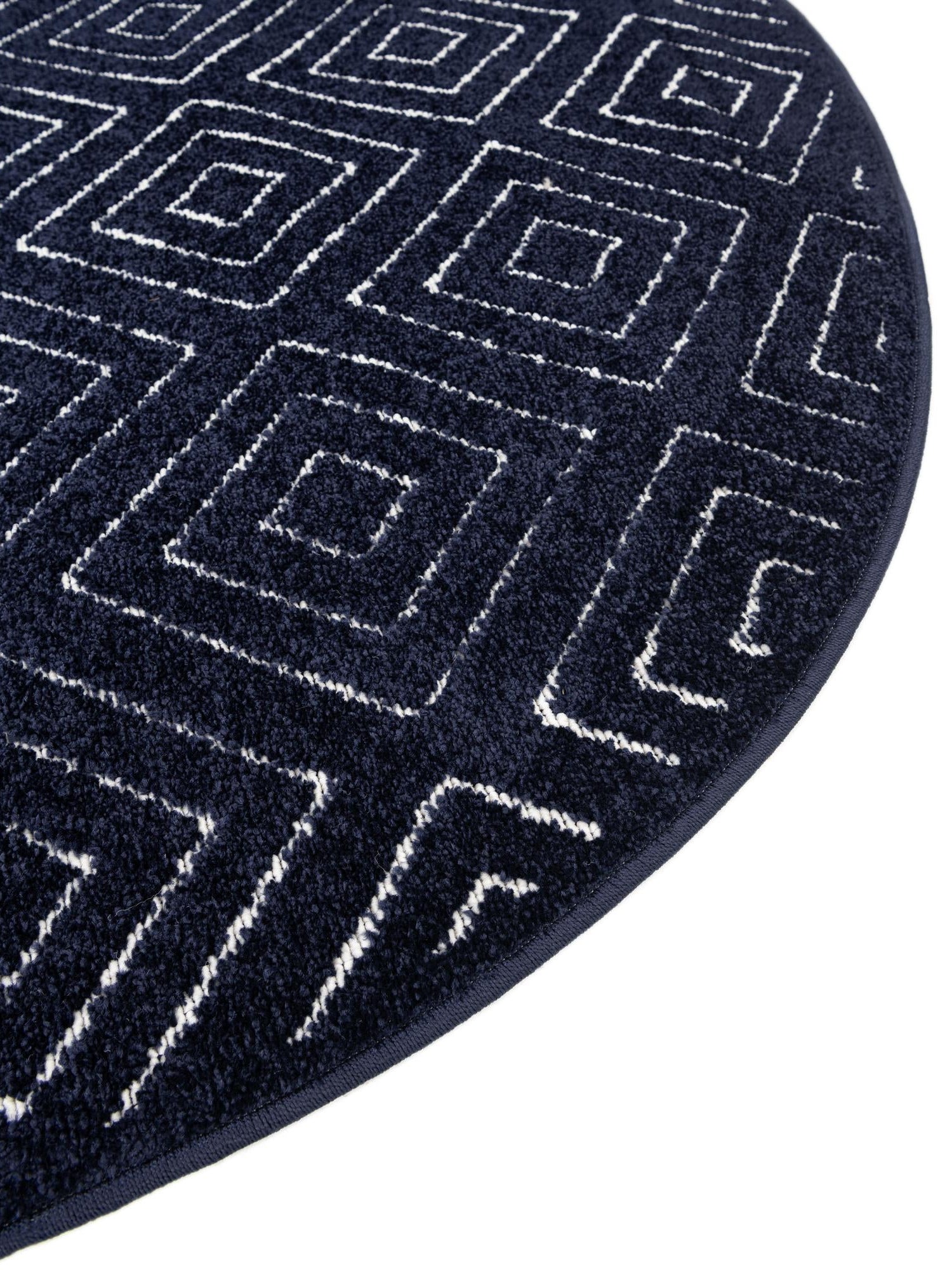 Navy Blue 3' 1 x 3' 1 Sabrina Soto Outdoor Round Area Rug Weather Resistant for Patio, Deck, Terrace, Balcony, Porch Durable Carpet for Exterior Home Design for Sale at Rug Engine