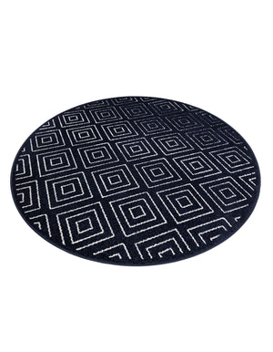 Navy Blue 5' 1 x 5' 1 Sabrina Soto Outdoor Round Area Rug Weather Resistant for Patio, Deck, Terrace, Balcony, Porch Durable Carpet for Exterior Home Design for Sale at Rug Engine