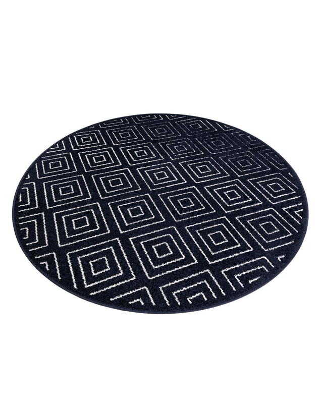Navy Blue 5' 1 x 5' 1 Sabrina Soto Outdoor Round Area Rug Weather Resistant for Patio, Deck, Terrace, Balcony, Porch Durable Carpet for Exterior Home Design for Sale at Rug Engine