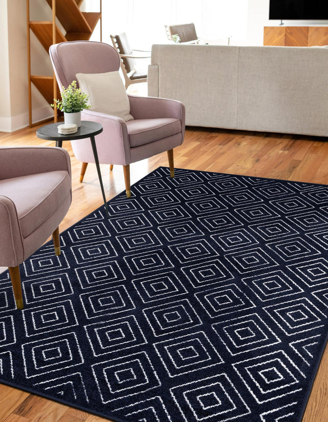 Navy Blue 10' x 14' 1 Sabrina Soto Outdoor Rectangle Area Rug Weather Resistant for Patio, Deck, Terrace, Balcony, Porch Durable Carpet for Exterior Home Design for Sale at Rug Engine