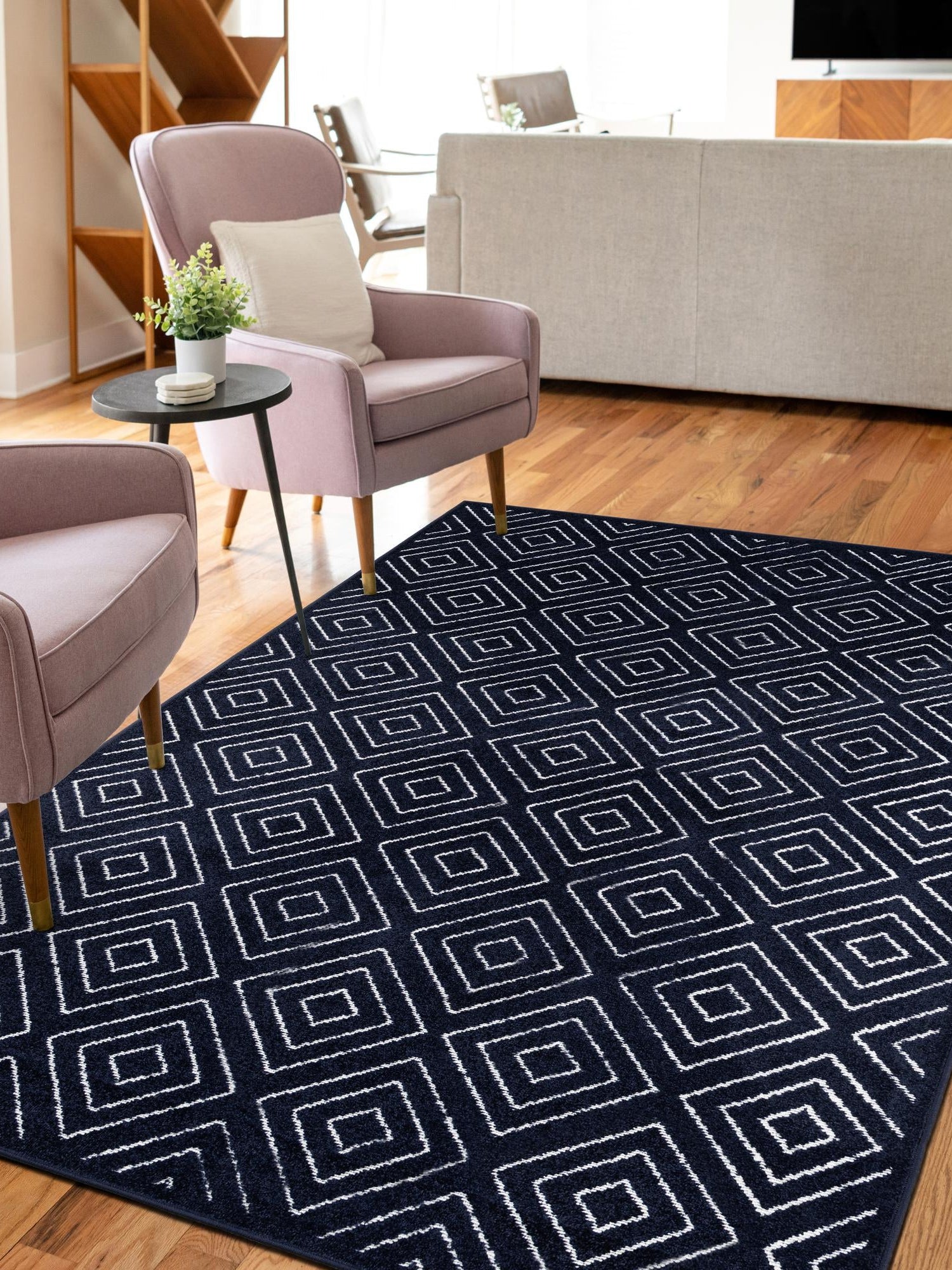 Navy Blue 9' x 12' Sabrina Soto Outdoor Rectangle Area Rug Weather Resistant for Patio, Deck, Terrace, Balcony, Porch Durable Carpet for Exterior Home Design for Sale at Rug Engine