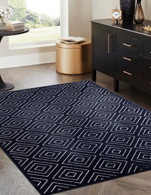 Navy Blue 2' x 3' 1 Sabrina Soto Outdoor Rectangle Area Rug Weather Resistant for Patio, Deck, Terrace, Balcony, Porch Durable Carpet for Exterior Home Design for Sale at Rug Engine