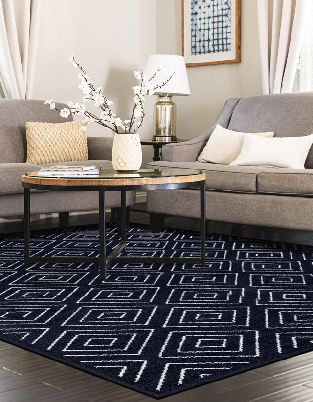 Navy Blue 10' x 14' 1 Sabrina Soto Outdoor Rectangle Area Rug Weather Resistant for Patio, Deck, Terrace, Balcony, Porch Durable Carpet for Exterior Home Design for Sale at Rug Engine