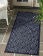 Navy Blue 2' x 6' 1 Sabrina Soto Outdoor Runner Area Rug Weather Resistant for Patio, Deck, Terrace, Balcony, Porch Durable Carpet for Exterior Home Design for Sale at Rug Engine