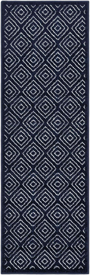Navy Blue 2' x 6' 1 Sabrina Soto Outdoor Runner Area Rug Weather Resistant for Patio, Deck, Terrace, Balcony, Porch Durable Carpet for Exterior Home Design for Sale at Rug Engine