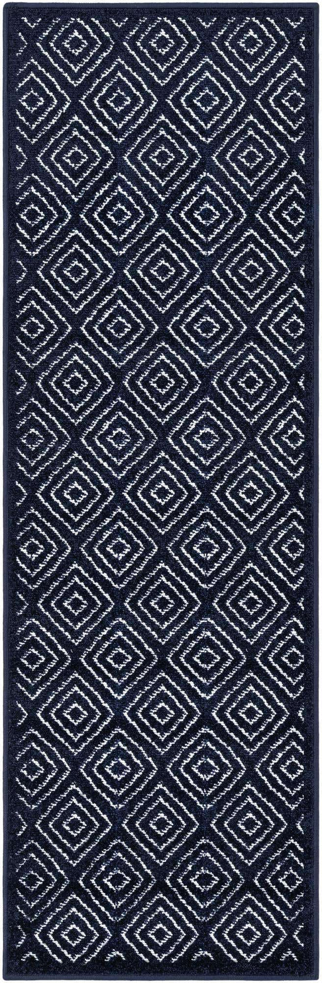 Navy Blue 2' x 6' 1 Sabrina Soto Outdoor Runner Area Rug Weather Resistant for Patio, Deck, Terrace, Balcony, Porch Durable Carpet for Exterior Home Design for Sale at Rug Engine