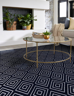 Navy Blue 7' 10 x 7' 10 Sabrina Soto Outdoor Square Area Rug Weather Resistant for Patio, Deck, Terrace, Balcony, Porch Durable Carpet for Exterior Home Design for Sale at Rug Engine