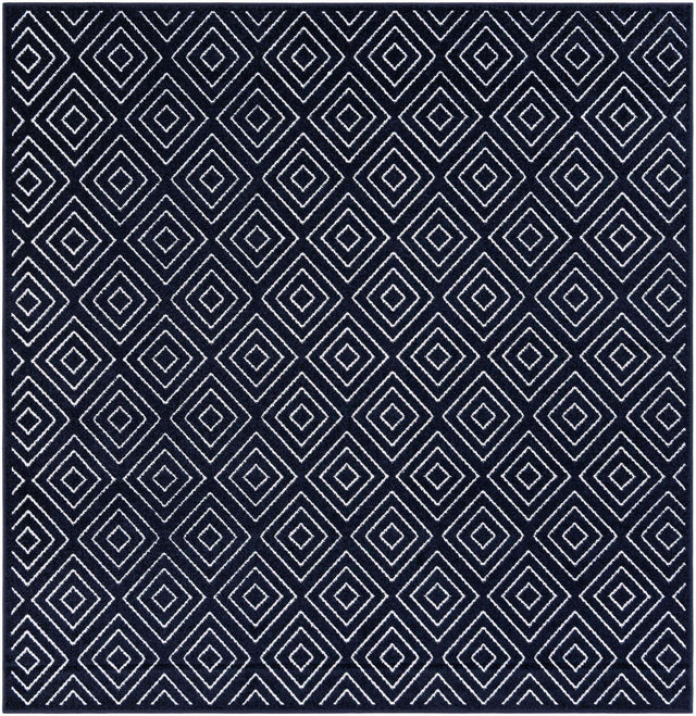 Navy Blue 7' 10 x 7' 10 Sabrina Soto Outdoor Square Area Rug Weather Resistant for Patio, Deck, Terrace, Balcony, Porch Durable Carpet for Exterior Home Design for Sale at Rug Engine