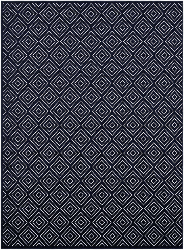 Navy Blue 9' x 12' Sabrina Soto Outdoor Rectangle Area Rug Weather Resistant for Patio, Deck, Terrace, Balcony, Porch Durable Carpet for Exterior Home Design for Sale at Rug Engine