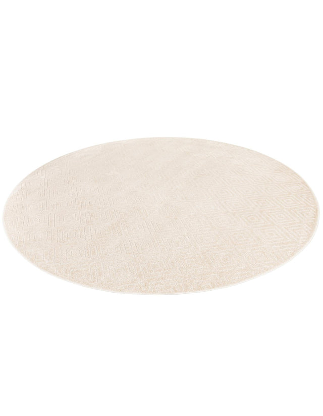 Beige 10' x 10' Sabrina Soto Outdoor Round Area Rug Weather Resistant for Patio, Deck, Terrace, Balcony, Porch Durable Carpet for Exterior Home Design for Sale at Rug Engine