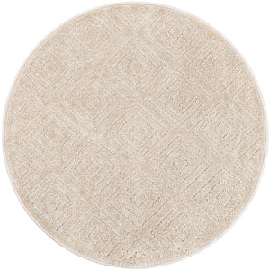 Beige 3' 1 x 3' 1 Sabrina Soto Outdoor Round Area Rug Weather Resistant for Patio, Deck, Terrace, Balcony, Porch Durable Carpet for Exterior Home Design for Sale at Rug Engine